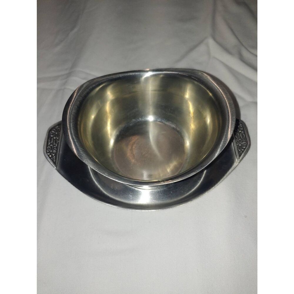 Vintage SSI 18/8 Stainless Steel Gravy/Cheese Bowl And Tray